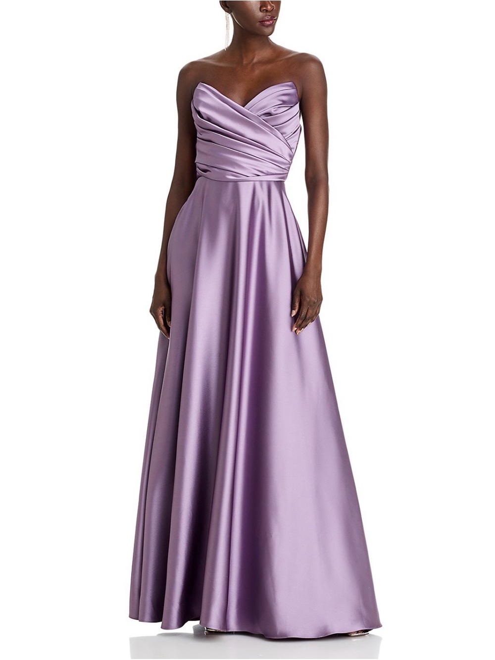 NWT AMSALE Violet Strapless Satin Bridesmaid Gown Size 14 Formal Maxi Dress